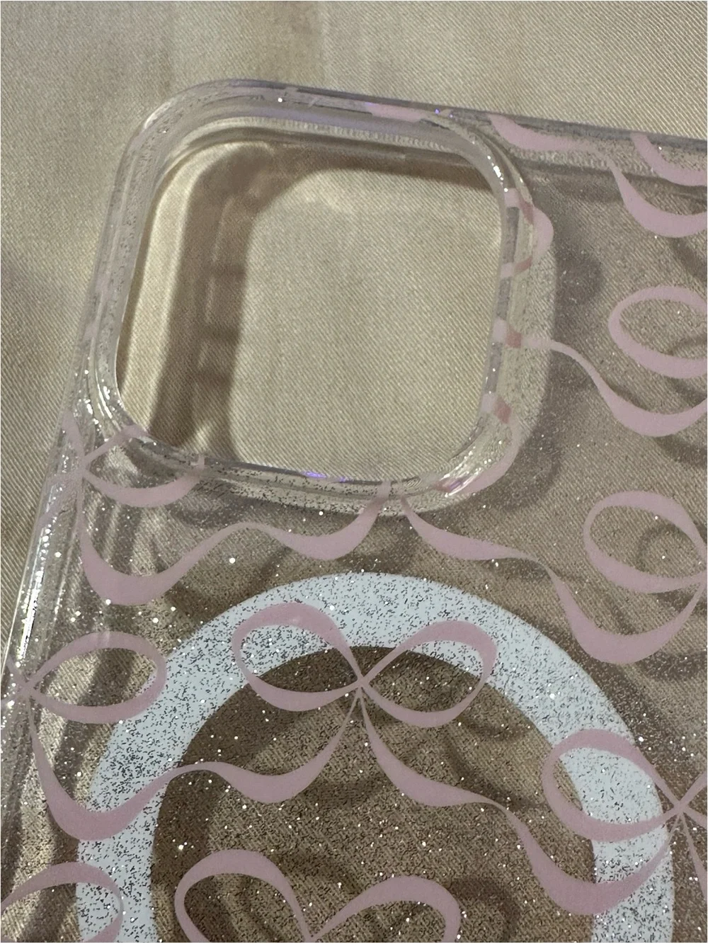 BRAND NEW Kate Spade iPhone 16 Pro Max MagSafe Clear Glitter Pink Bow Case